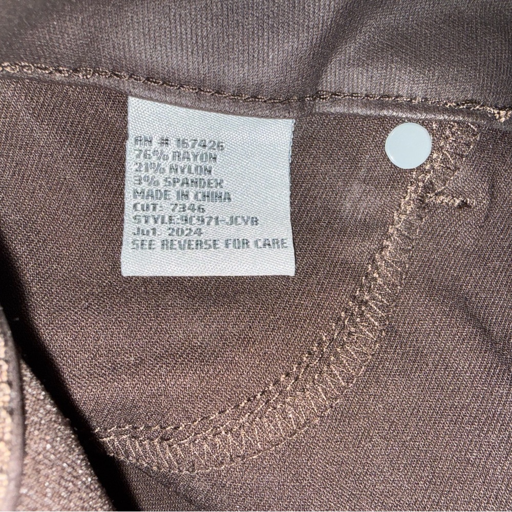 Tractr Brown Coated Jeans NWT Size 25 - Picture 5 of 9